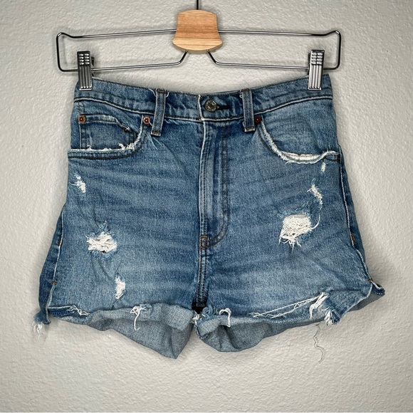 Abercrombie & Fitch distressed high rise 4” short size 25 beach summer - Picture 6 of 13